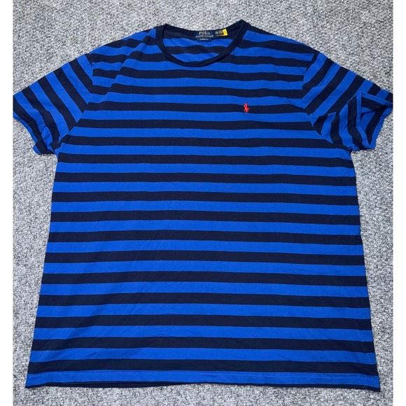 Polo Ralph Lauren Other - Polo Ralph Lauren Striped Cotton Tee‎ Blue and Navy Classic Fit XXL
